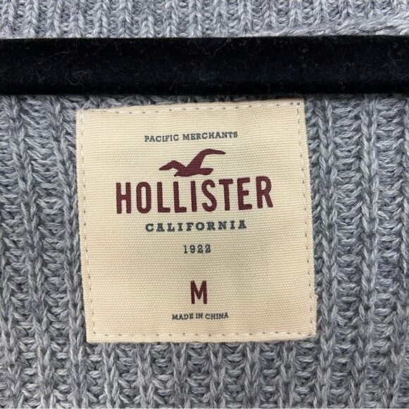 NWT Hollister Ribbed Sweater Gray Women’s Size M Beachy Grunge Y2K Cozy Comfort‎ - Picture 3 of 10